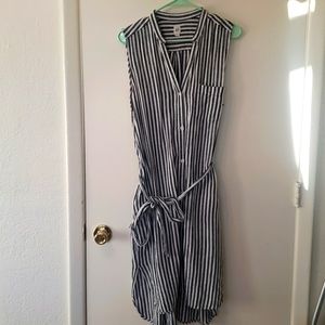 GAP Linen Blend Striped Dress